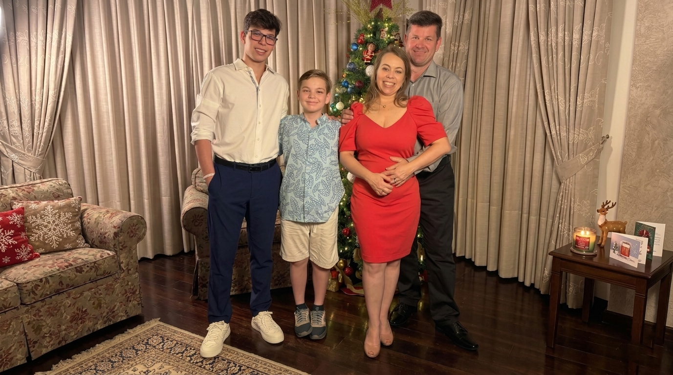 Alessandra com a família